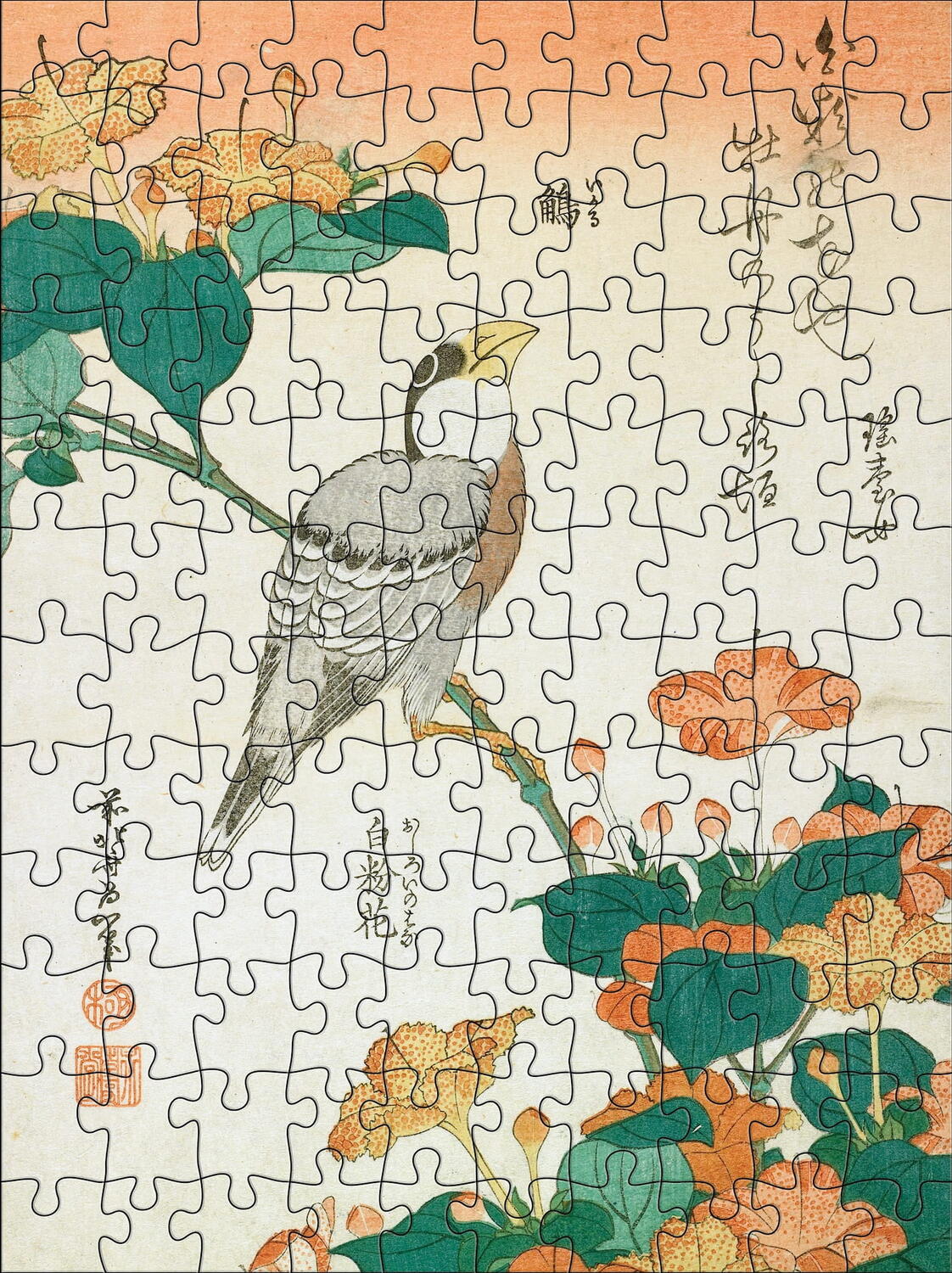 Hokusai puslespil, 120 brikker - dobbeltsidet